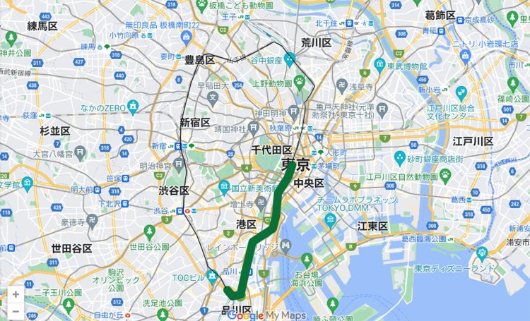 Google My Mapsで作成。