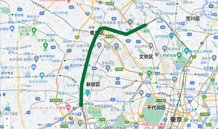 新宿～駒込寄り