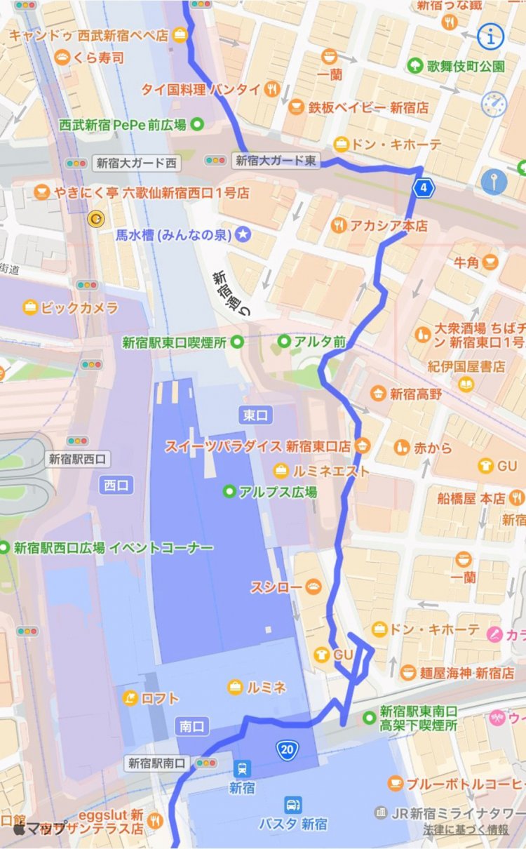 アプリ「ルートヒストリー」で記録。