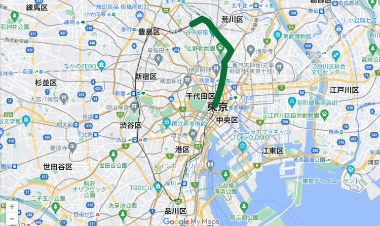 Google My Mapsにて作成。