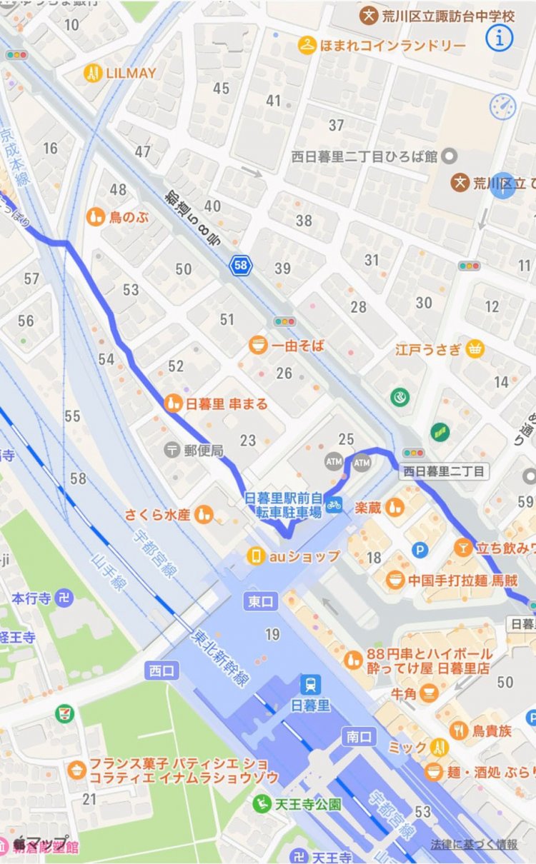 38 西日暮里〜日暮里2