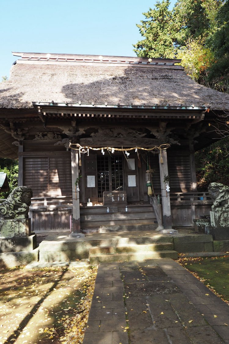 茅葺き屋根が残る子之神社。西暦700年創建とも言われるが、社を設けた953年が正式の創建。