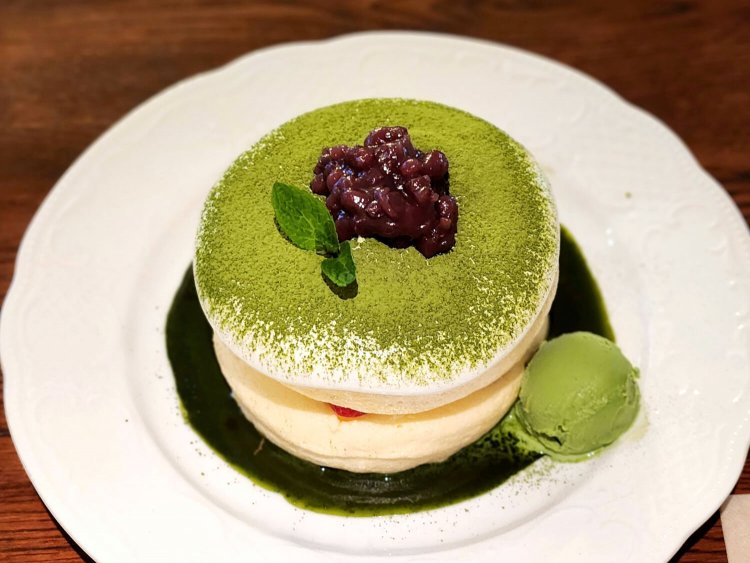 スフレパンケーキ 抹茶 1500円。 ※提供は2023年3月31日まで。