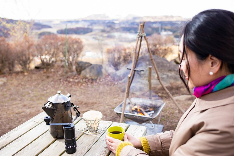 景色を楽しみながら、一杯ずつハンドドリップ！