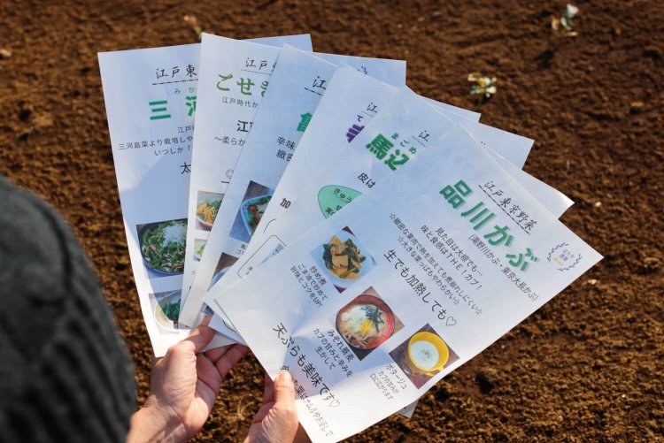 おすすめ料理などをまとめた結希さんお手製POP。『みらい東久留米新鮮館』で配布。