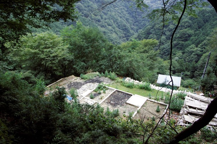 社宅跡からみた坂和連さんの家跡。