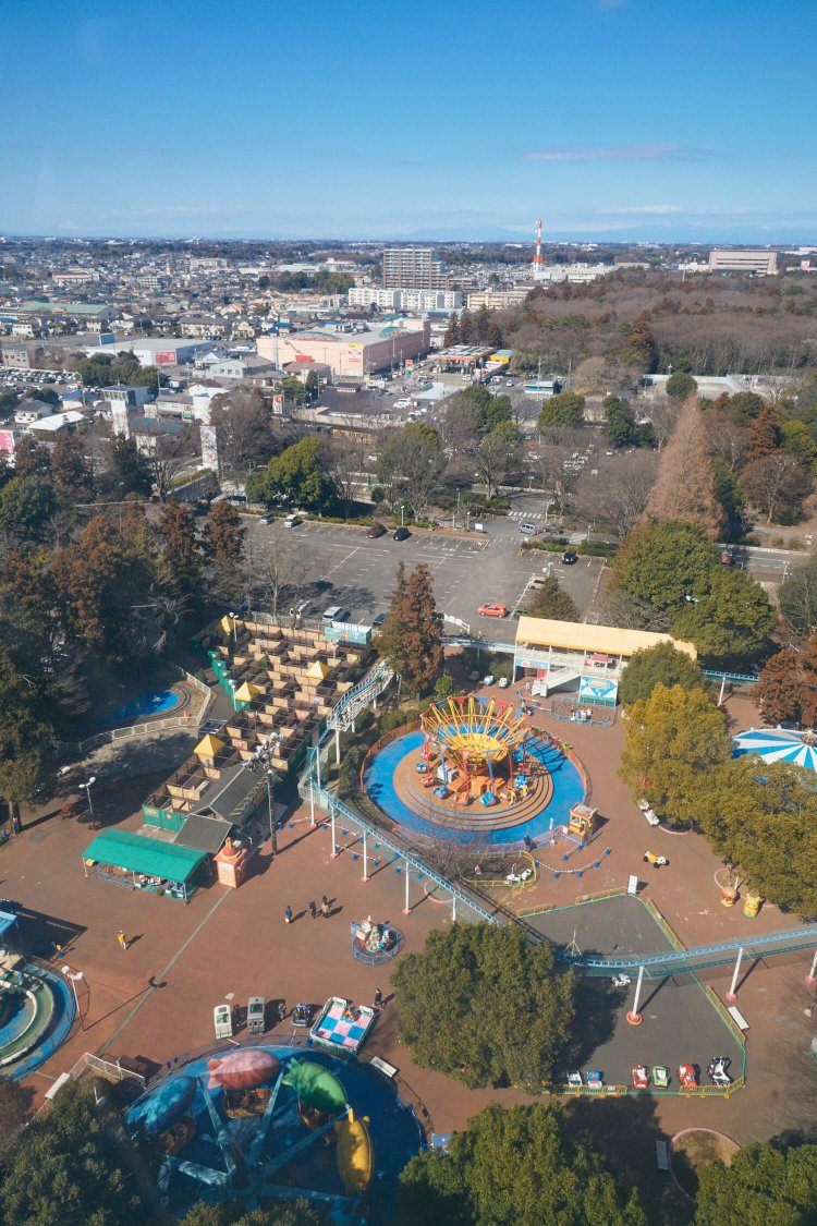 ジャイアントホイールに乗れば園内全景が！