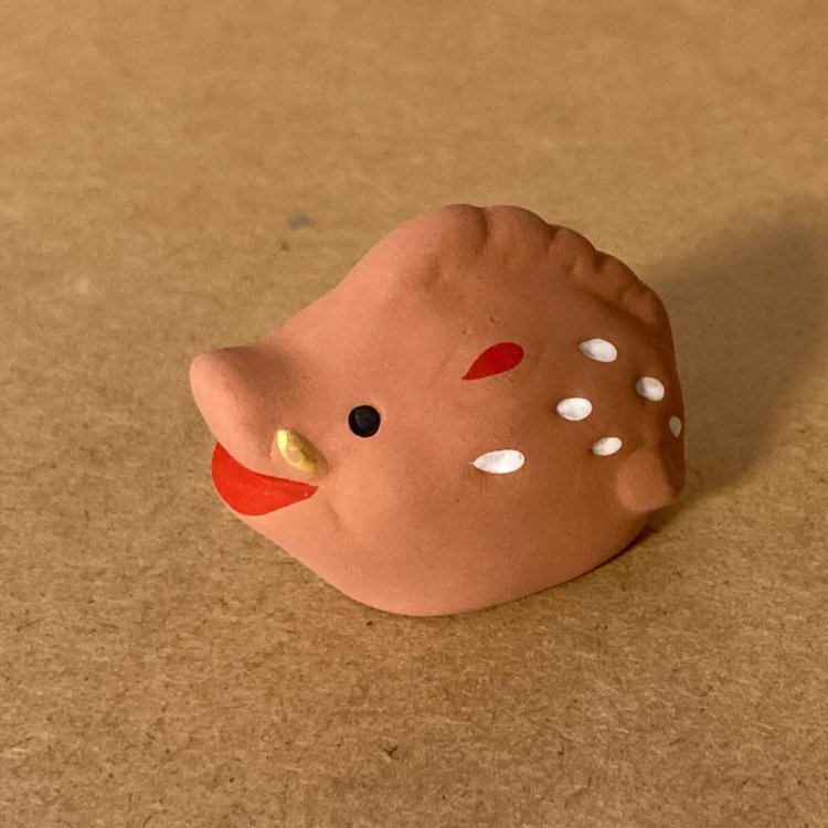 イノシシ年のイノシシみくじ。こうなったら十二支揃えたい。