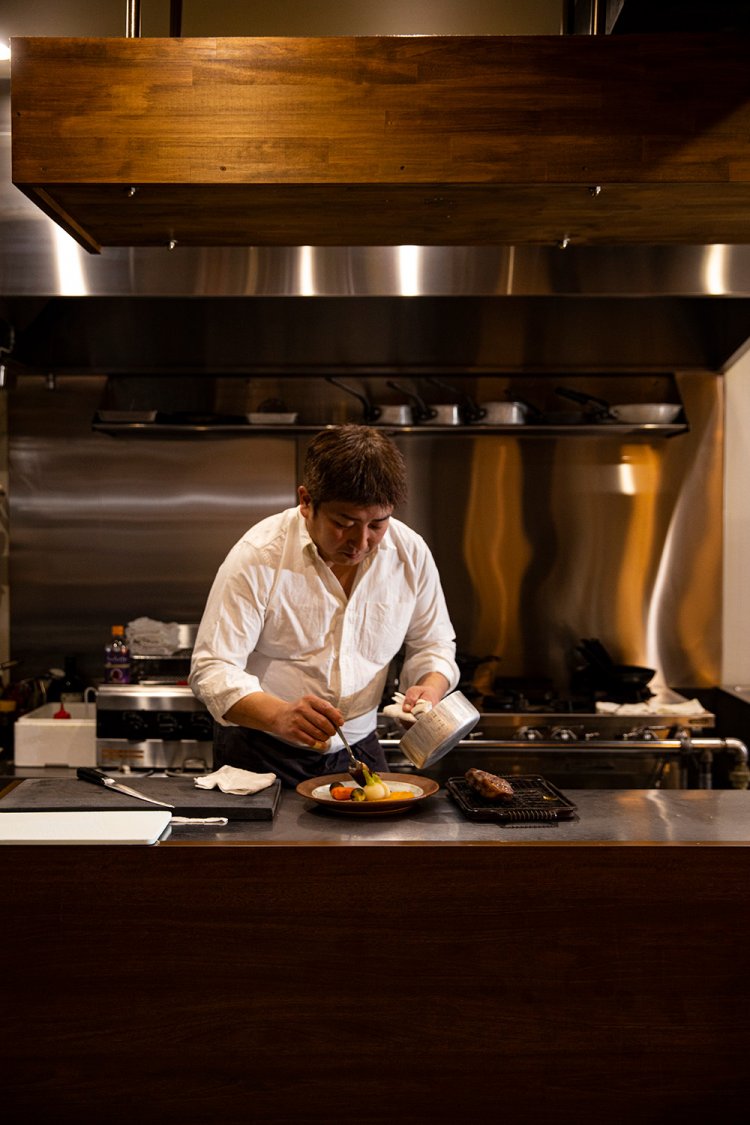 シェフは現在も野菜を自家栽培している。