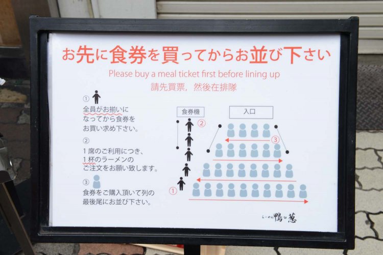 行列店だけあって、店頭には並び方の解説がある。