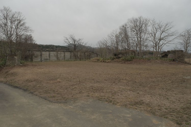 ホッパーの裏側、斜面を登った上はこうなっていた。これより中側は私有地のように見受けられたので、脇道から観察する。