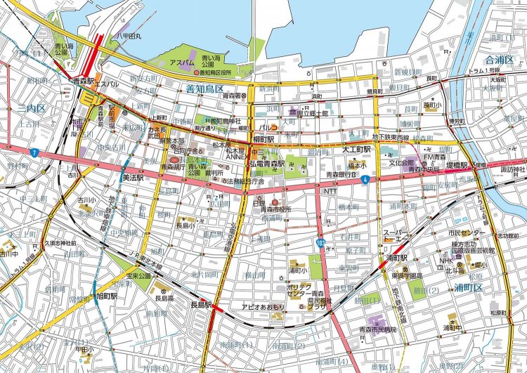 「青森トラム」地図 1：15000（制作＝今和泉隆行）。