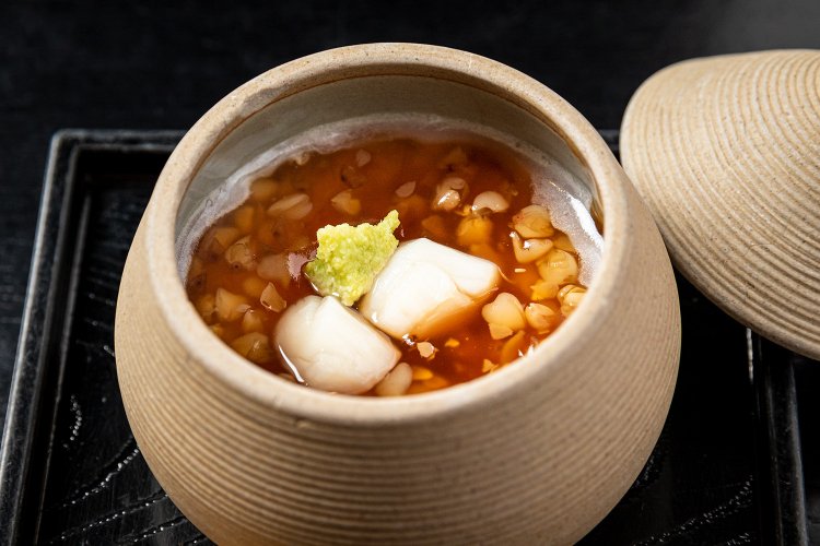 長芋とソバの実の大和蒸し。