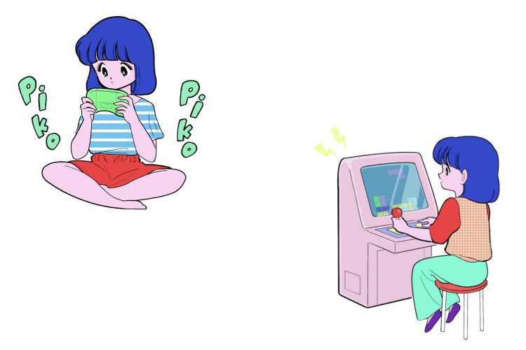 レトロゲーム48イラスト女の子