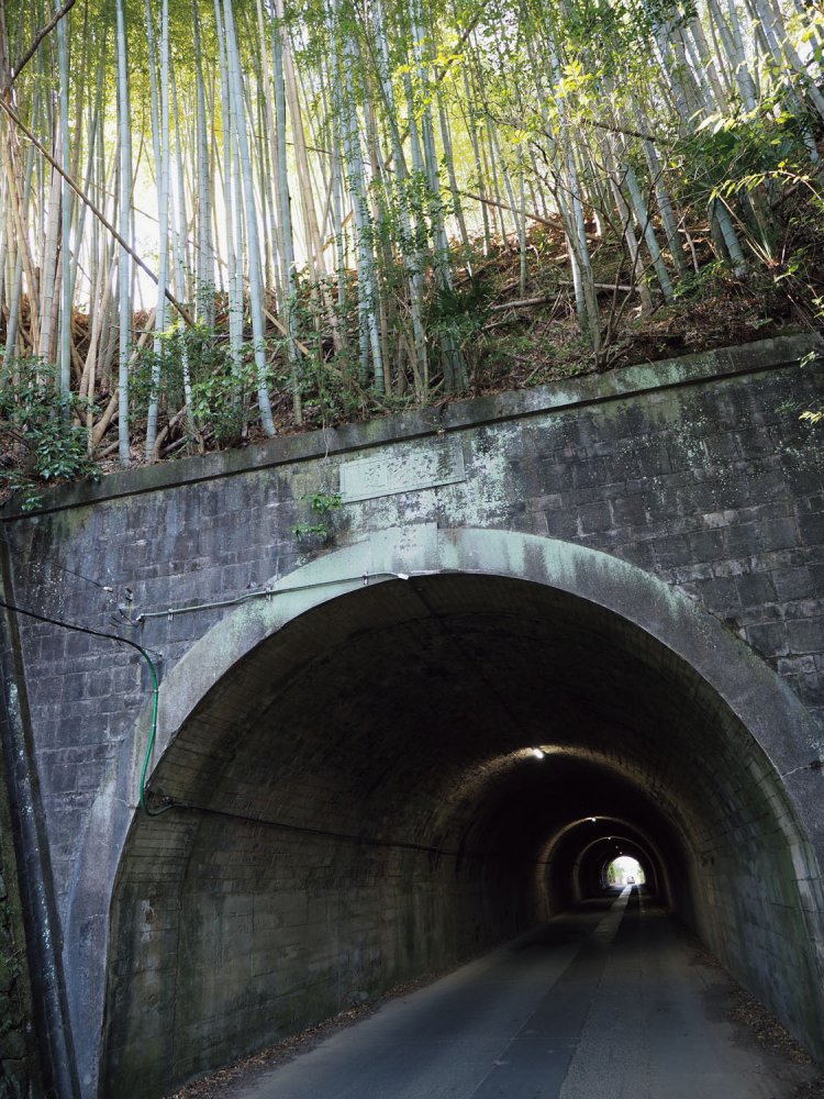 これは旧善波隧道。1928年（昭和3）完成のトンネル。近くに新善波トンネルが1963 年にでき、併用されている。隧道の上に切通しの善波峠がある。ちなみにこの隧道は心霊スポットでもあるそうな。