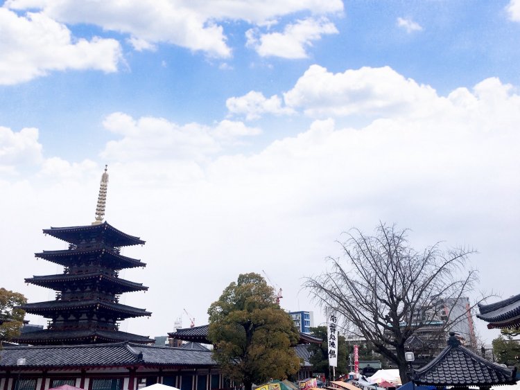 四天王寺（大阪）のシンボル五重塔。