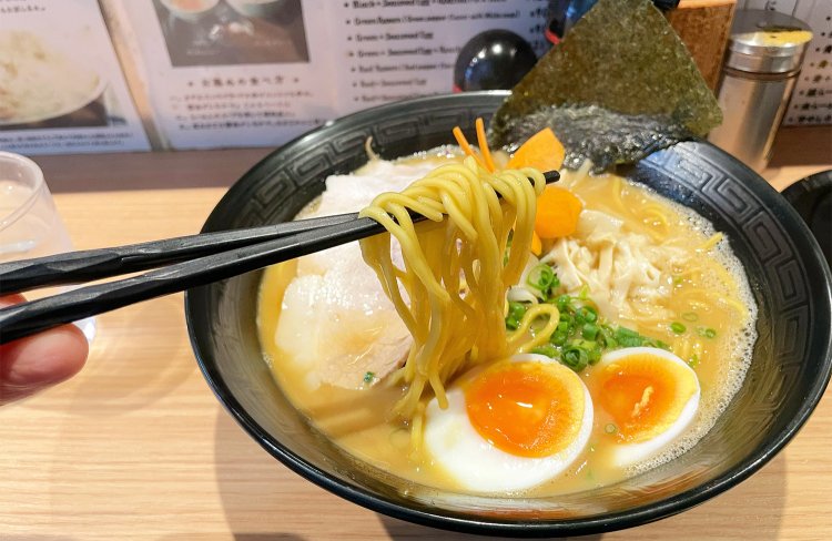 ストレートの中太麺。