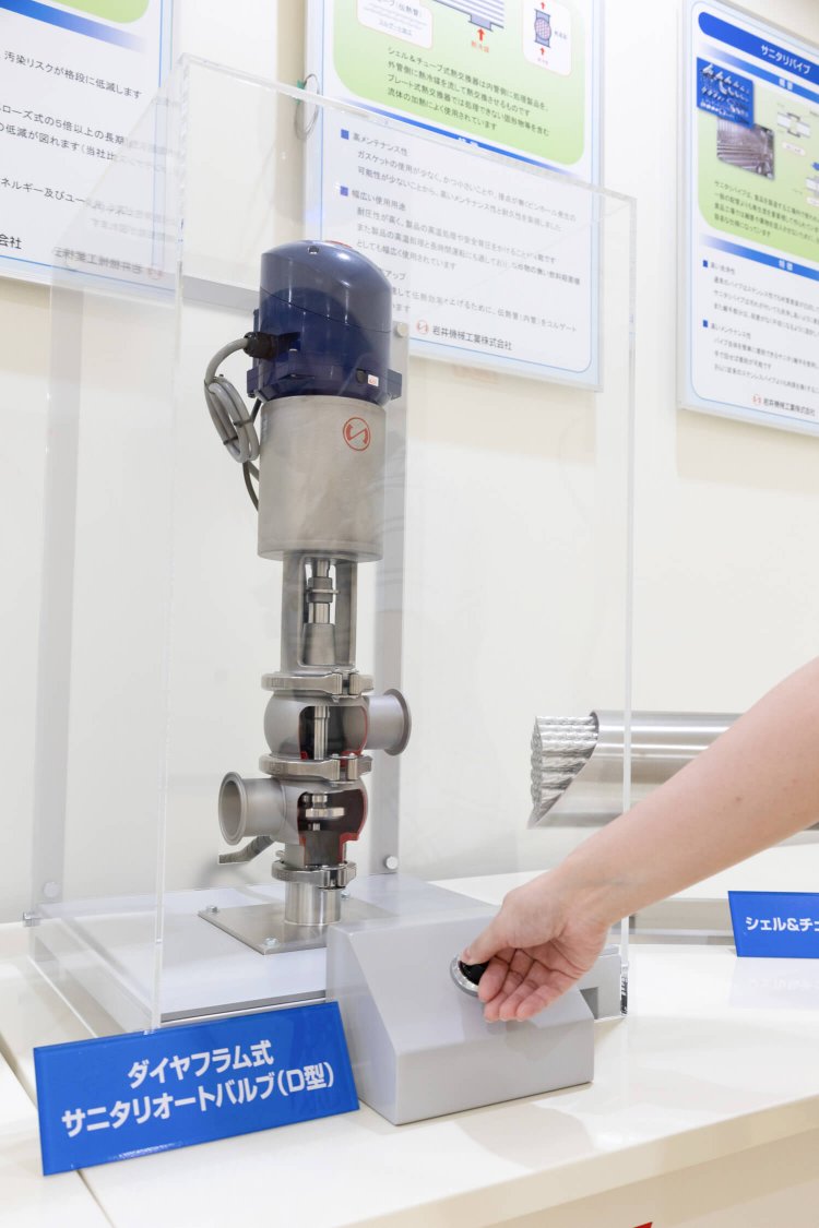 工場で使われている機械のレプリカを展示するコーナーも。