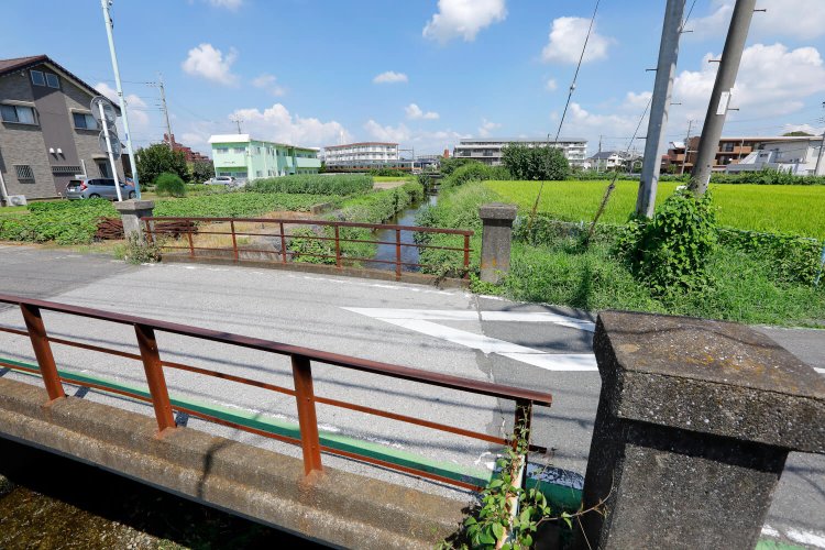 新河岸川の八幡橋周辺はのどかな風景。
