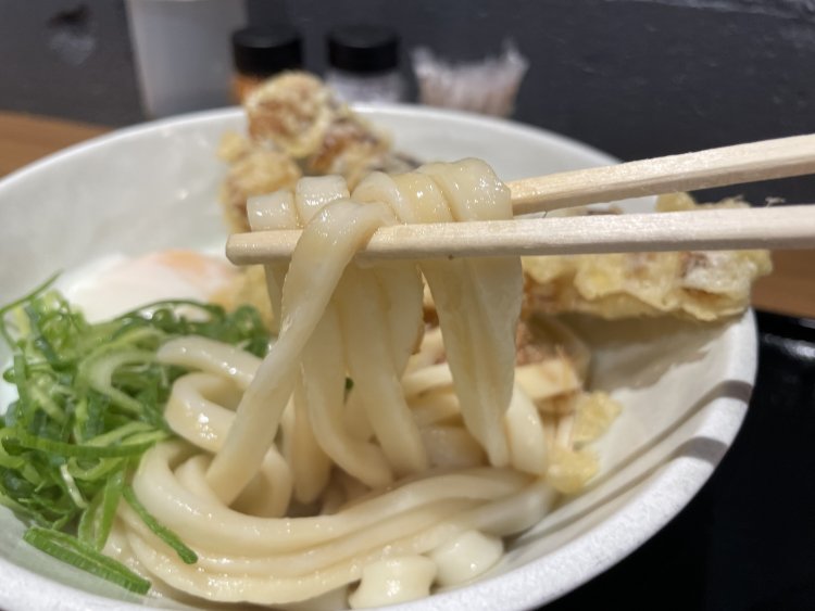 ツユがよく絡む上出来のうどん。