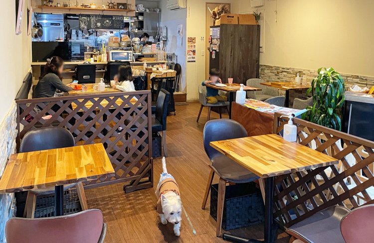 ベビーカーも通れるゆとりある配置の店内。