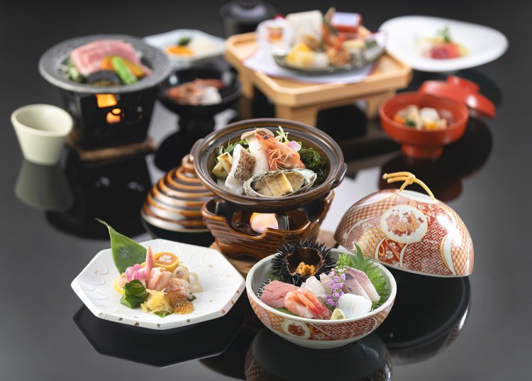 能登の旬の海山の幸を使った会席料理（イメージ）。
