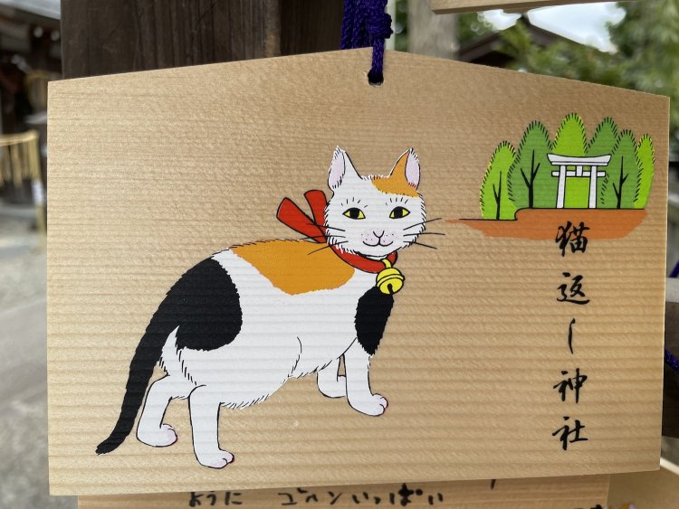 猫がデザインされた可愛い絵馬も。