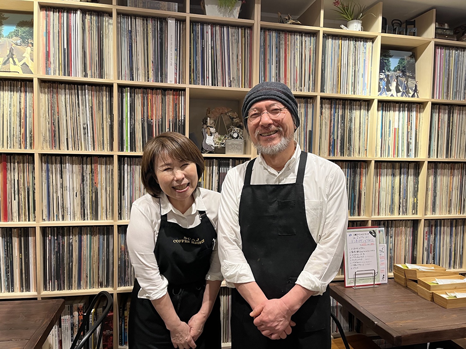 コーヒーマイスター兼音楽仲間である浅湫さんと秋元さんのツーショット。