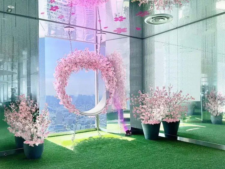 【としまらいふ】サンシャイン60展望台で天空のお花見