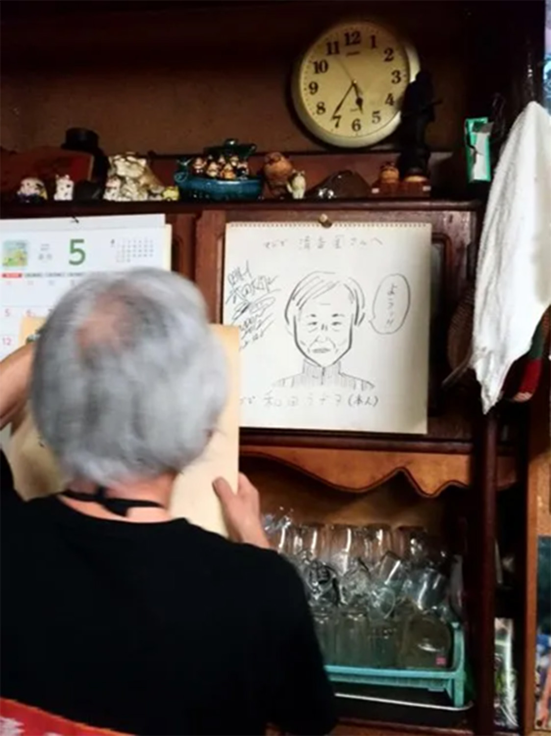漫画家・和田ラヂヲの直筆似顔絵。