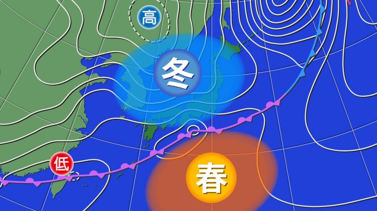 冬の空気と春の空気がぶつかり合い、前線が停滞すると「菜種梅雨」になることがある。
