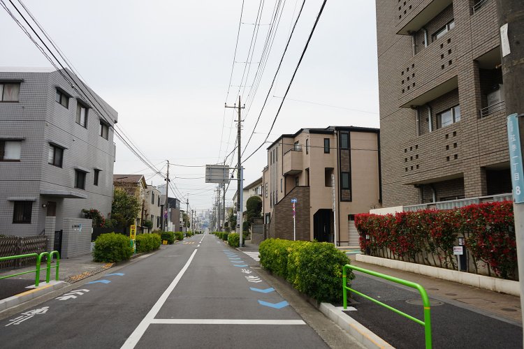 笠置シズ子が住んでいた弦巻の現在。まさに閑静な住宅地だ。