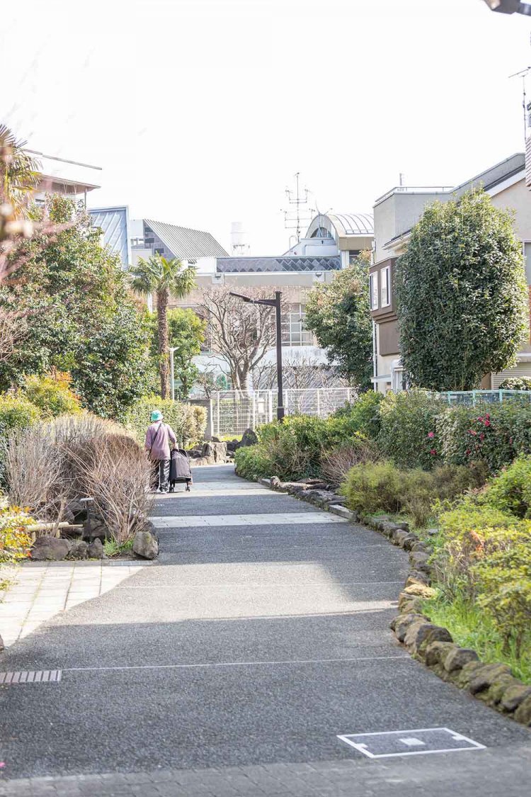 烏山川は暗渠化され、緑道として整備されている。