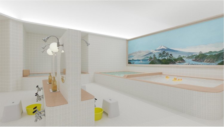 地下1階の『小杉湯原宿』。