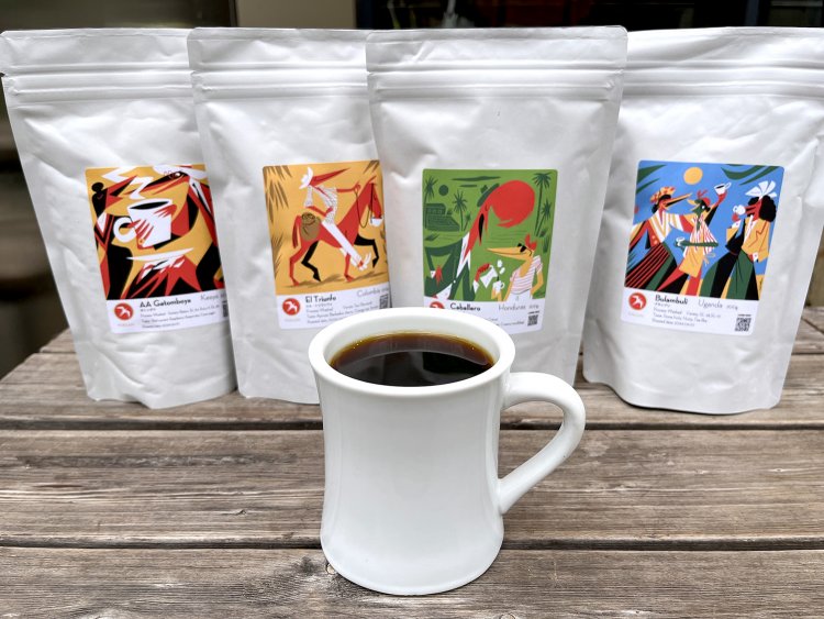 フグレンロースターズトウキョウのコーヒー。豆の販売もしている。