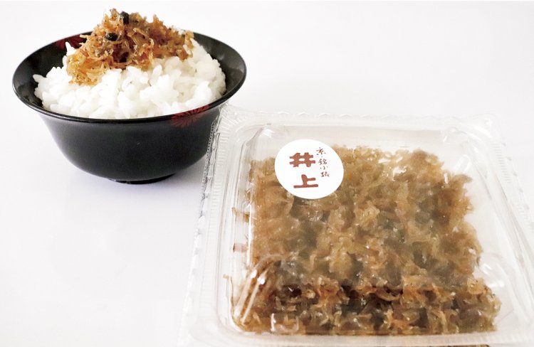 「井上佃煮店」の看板商品「ちりめん山椒」。
