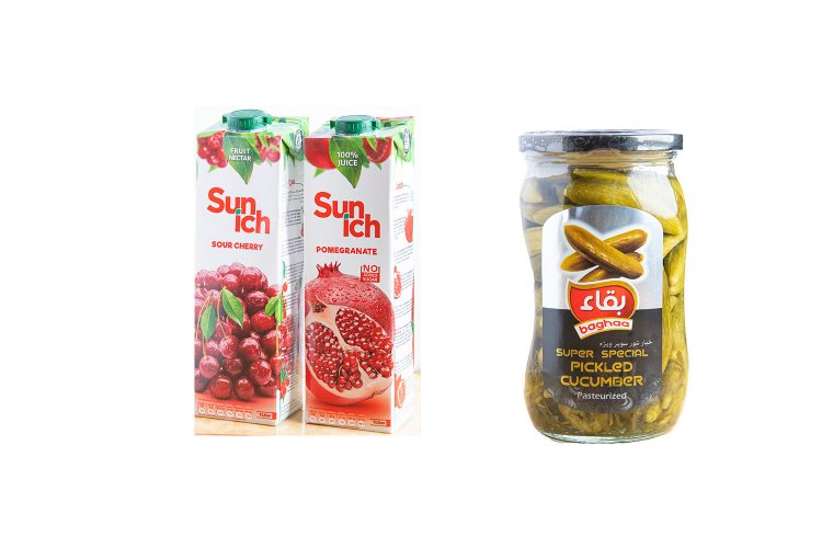 ピクルスやザクロジュースなどイランの食材もいろいろ。