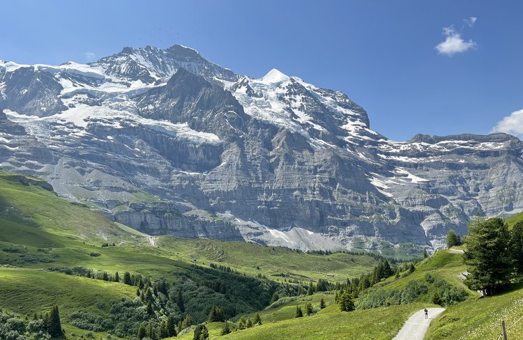 ユングフラウを横に見ながら下っていく。スキップしたくなるような道♪