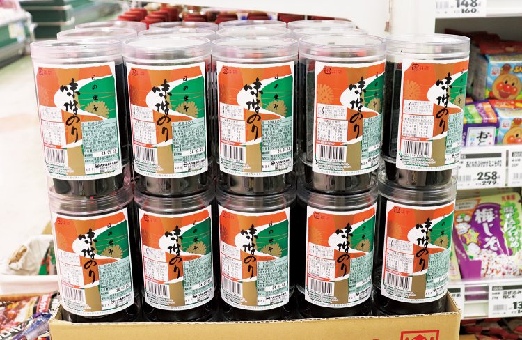 通称「大野海苔」。パリッパリの食感とちょっと濃いめの甘辛ピリ味が県民に愛され、毎日の食卓と贈答の決定版。