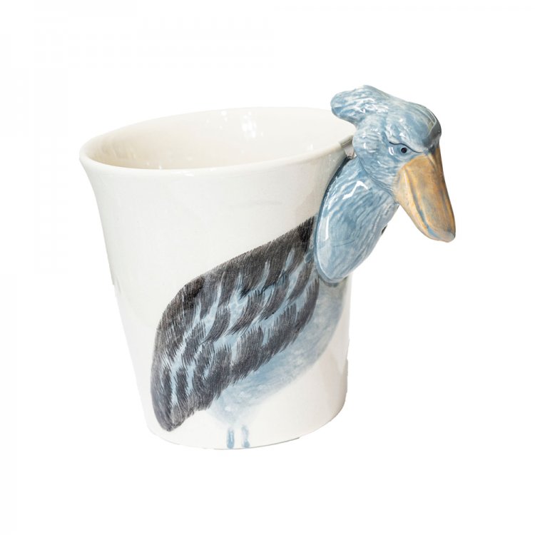 取っ手がハシビロコウのアニマルカップ2200円。