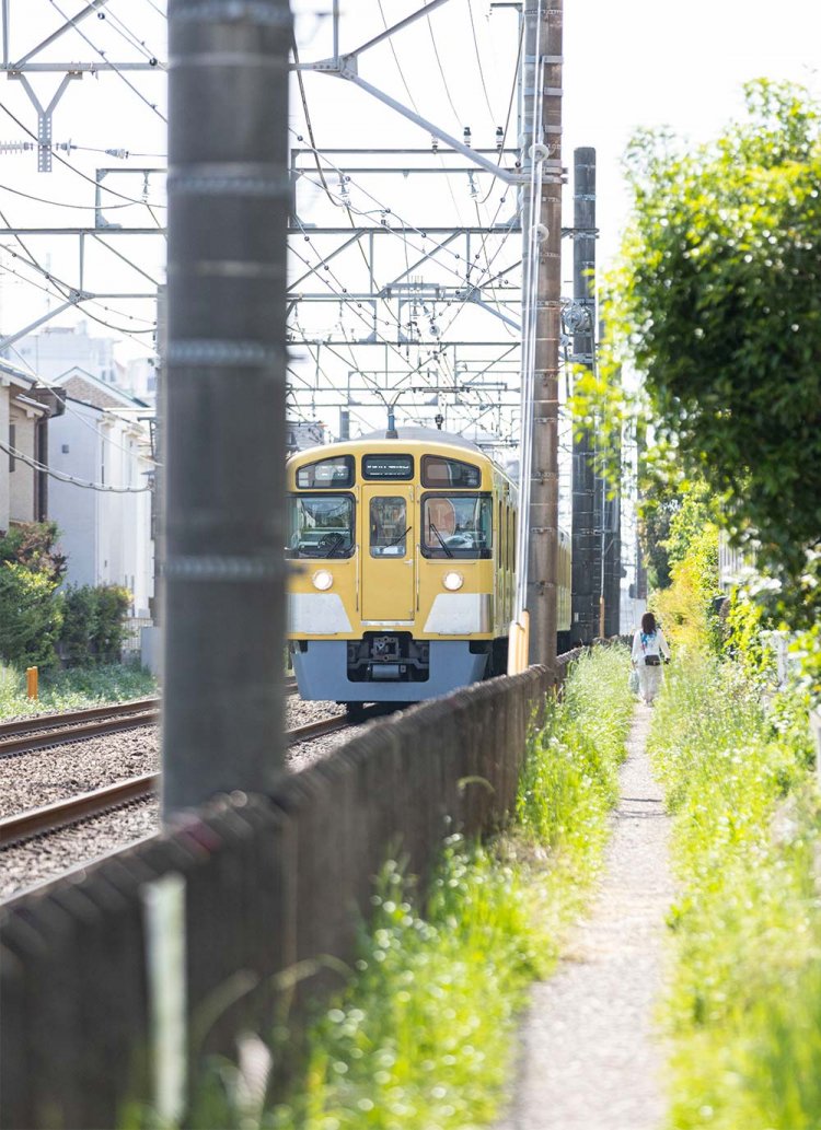 上石神井～武蔵関駅間の線路沿いの小道。