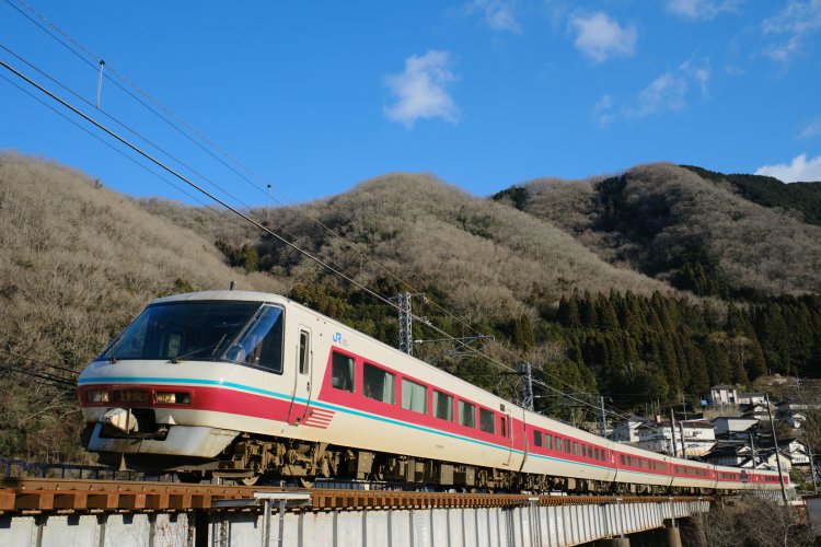 先頭にパノラマグリーン車を組み込んだ編成。