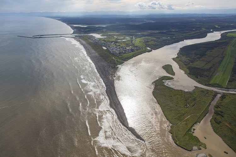 十勝川河口の砂州。