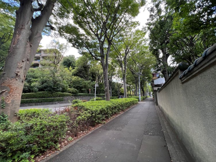 西麻布の住宅地。嘉子たちが暮らした高額家賃の邸宅はこの辺りだったようだ。