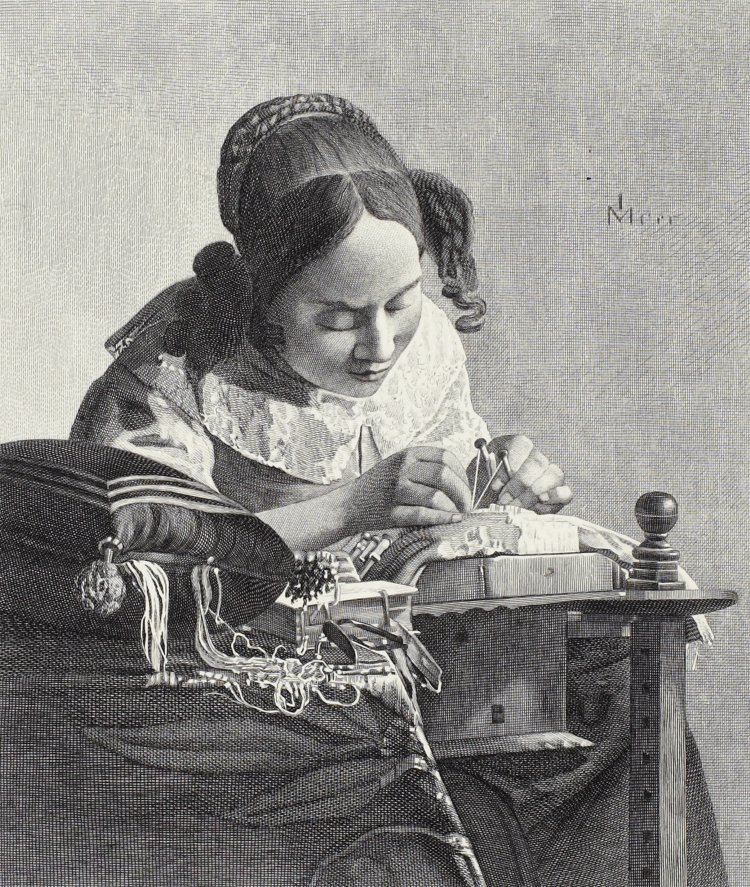 《レースを編む女》ヨハネス・フェルメール。