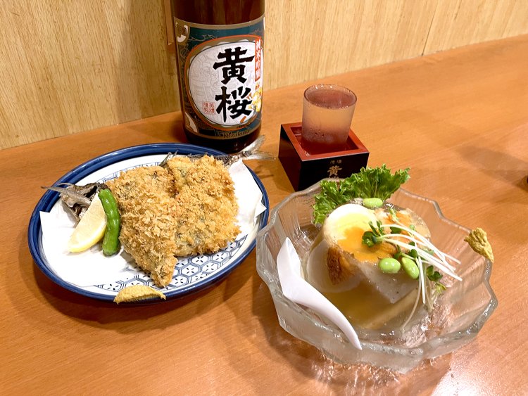 本日の晩酌はアジフライと冷やしおでん、「黄桜 特選純米吟醸」だ！
