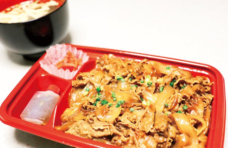 地元育ちのブランド牛・大塚牛を味わえる「牛めし」。旨味が強いのが特徴。