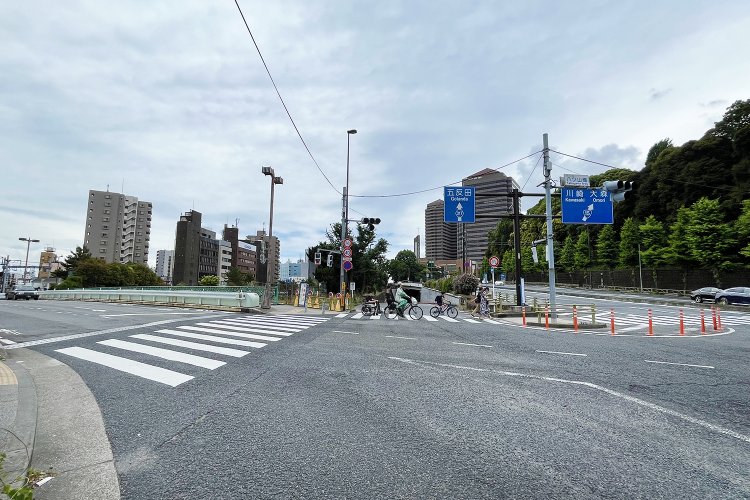 写真左が八ツ山橋、右奥に延びているのが新八ツ山橋。