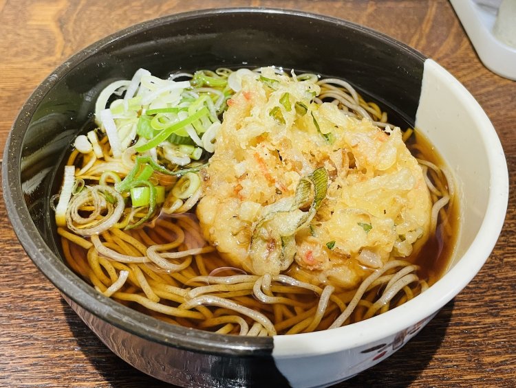 かき揚げそば480円。