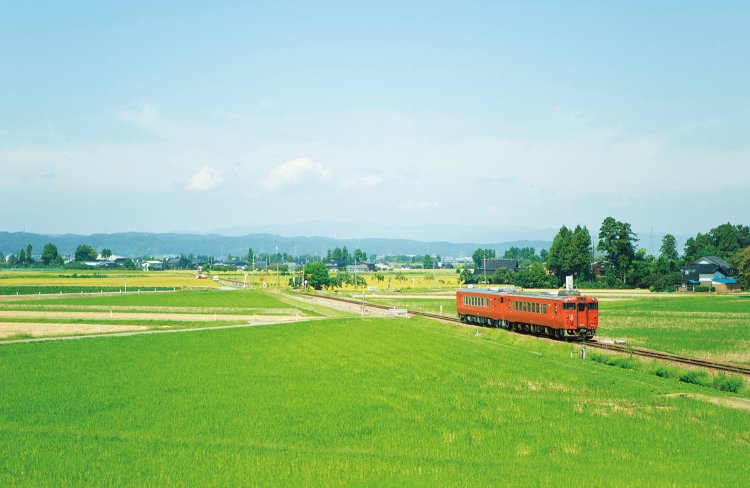 城端線では、ディーゼルカーが砺波平野の田園地帯をのどかに走る（写真＝PIXTA）。